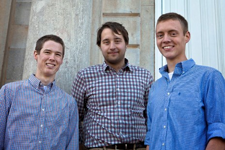 Left to right: Truman Scholarship finalists Mike Norton, Matt Seubert, and Grant Hodges